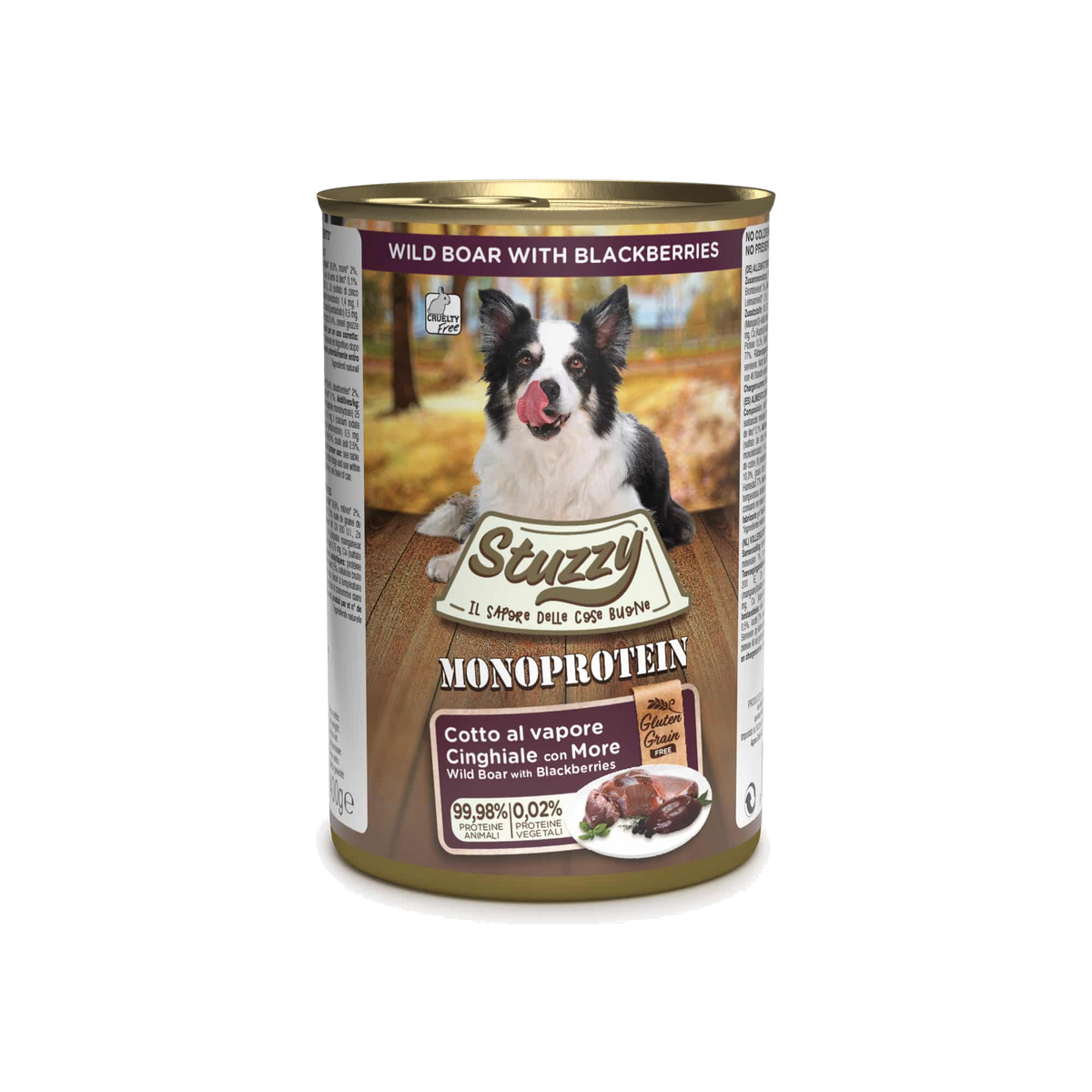 Stuzzy monoprotein jabalí con moras y hierbas provenzales para perros