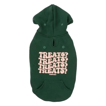 Sudadera con capucha para perros FuzzYard Treats verde