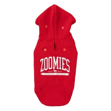 Sudadera con capucha para perros FuzzYard Zoomies rojo