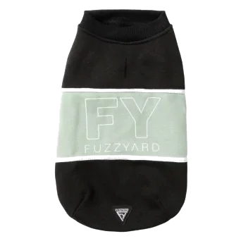 Sudadera para perros FuzzYard Track negro y salvia