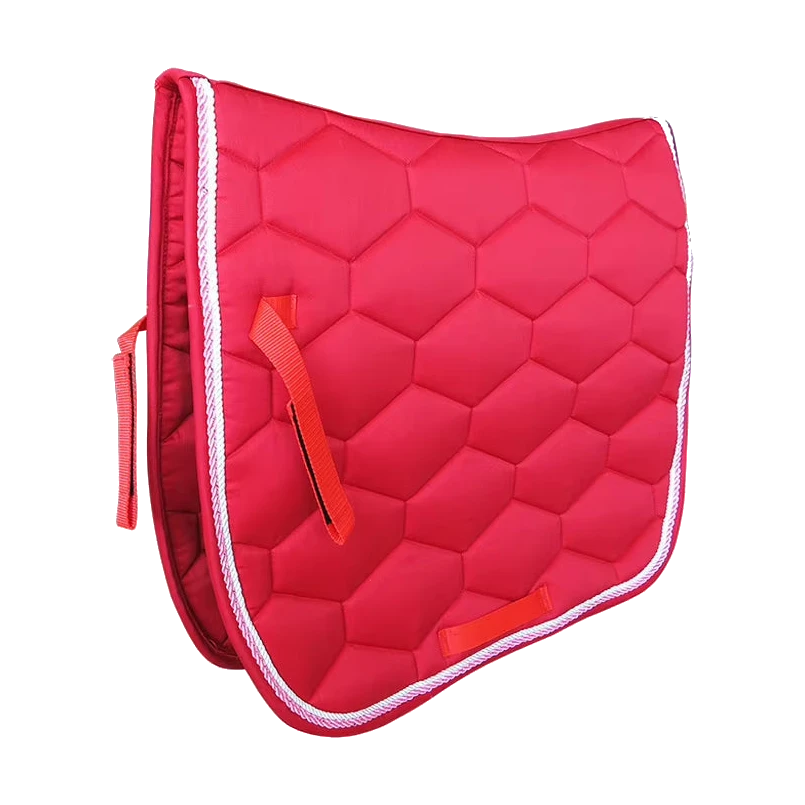 Sudadero de salto para caballo rojo con acolchado hexagonal