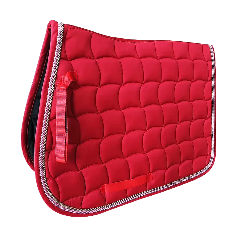 Sudadero de salto para caballo rojo con acolchado ondulado