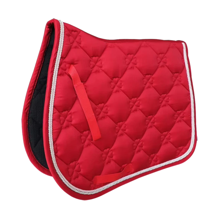 Sudadero de salto para caballo rojo con acolchado en rombos