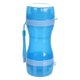 Taza de viaje 2 en 1 Bassie para agua y comida, azul, para perros