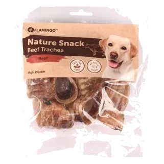 Trozos de traquea de buey Flamingo 5-6 cm 100 gr para perros