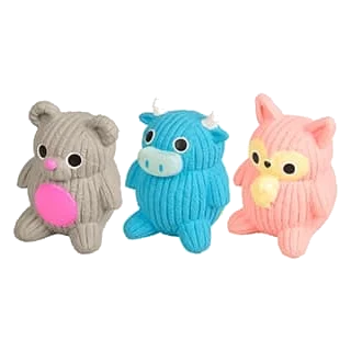Vaca,zorro y oso de látex 10cm para perros