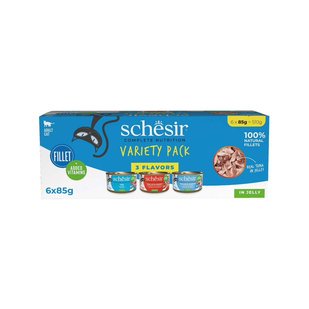 Schesir variety pack gelatina 6 uds para gatos